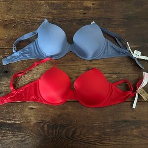 PINK Victoria's Secret Red and Blue Bras